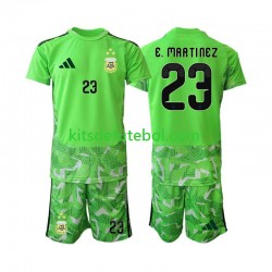 Camisola de Guarda-redes Seleção da Argentina Emiliano Martinez 23 Criança Terceiro equipamento Mundial 2026 Mangas Curtas