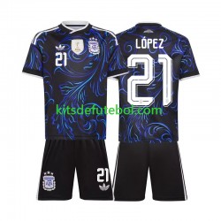 Camisola Seleção da Argentina Jose Manuel Lopez 21 Criança Equipamento alternativo Mundial 2026 Mangas Curtas