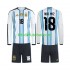 Camisola Seleção da Argentina Nico Paz 18 Criança Equipamento principal Mundial 2026 Mangas Compridas