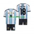 Camisola Seleção da Argentina Nico Paz 18 Criança Equipamento principal Mundial 2026 Mangas Curtas