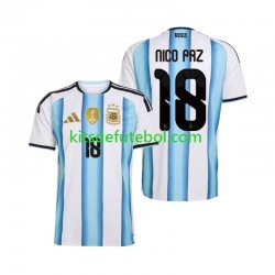 Camisola Seleção da Argentina Nico Paz 18 Homem Equipamento principal Mundial 2026 Mangas Curtas
