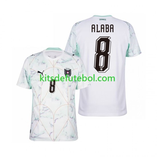 Camisola Seleção da Austríaca David Alaba 8 Homem Equipamento alternativo Mundial 2026 Mangas Curtas