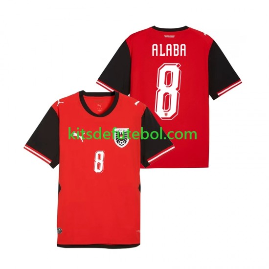 Camisola Seleção da Austríaca David Alaba 8 Homem Equipamento principal Mundial 2026 Mangas Curtas