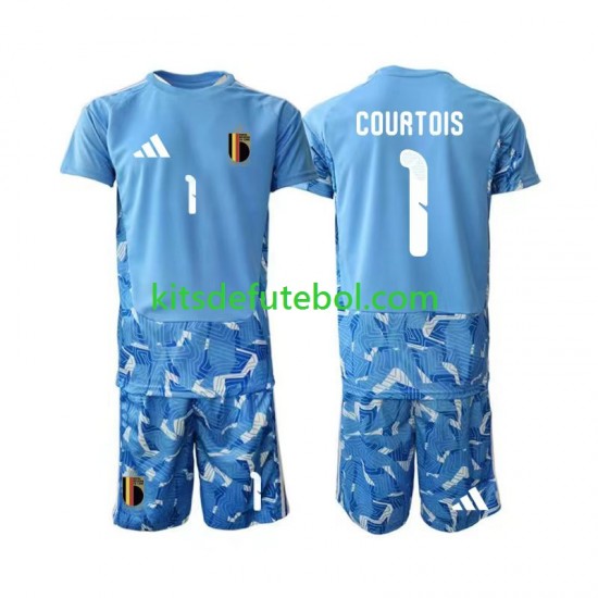 Camisola de Guarda-redes Seleção da Belga Thibaut Courtois 1 Criança Equipamento principal Mundial 2026 Mangas Curtas