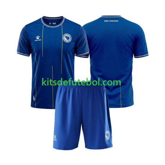 Camisola Bosnia Herzegovina Criança Equipamento principal Mundial 2026 Mangas Curtas