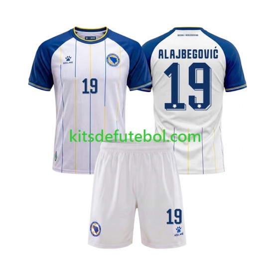 Camisola Bosnia Herzegovina Kerim Alajbegovic 19 Criança Equipamento alternativo Mundial 2026 Mangas Curtas