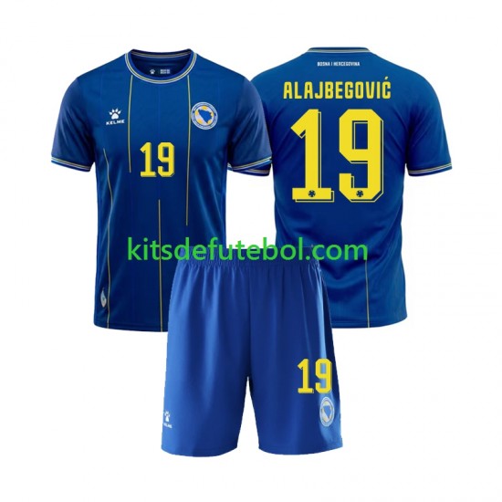 Camisola Bosnia Herzegovina Kerim Alajbegovic 19 Criança Equipamento principal Mundial 2026 Mangas Curtas