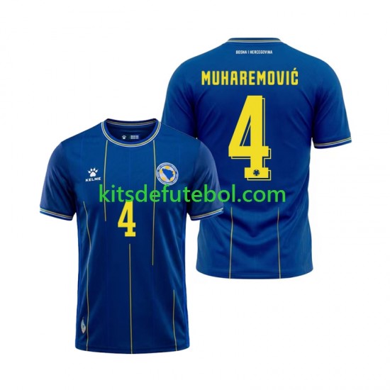 Camisola Bosnia Herzegovina Tarik Muharemovic 4 Homem Equipamento principal Mundial 2026 Mangas Curtas