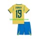 Camisola Seleção da Brasileira Endrick 19 Criança Equipamento principal Mundial 2026 Mangas Curtas