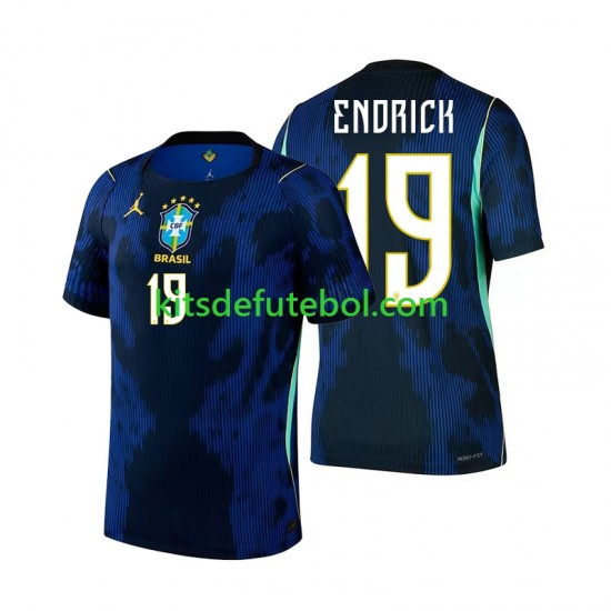 Camisola Seleção da Brasileira Endrick 19 Homem Equipamento alternativo Mundial 2026 Mangas Curtas
