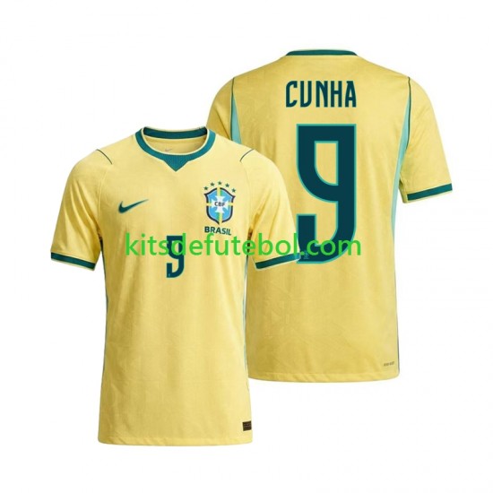 Camisola Seleção da Brasileira Matheus Cunha 9 Homem Equipamento principal Mundial 2026 Mangas Curtas