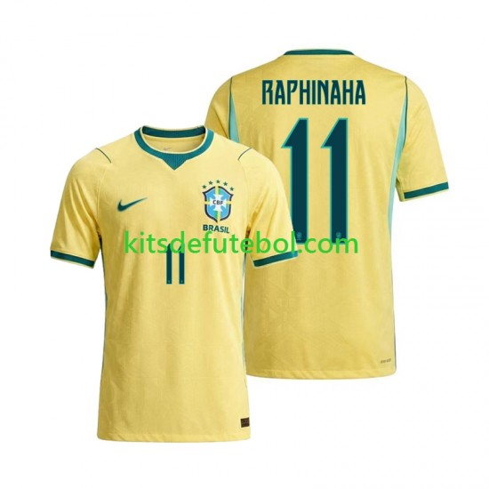 Camisola Seleção da Brasileira Raphinha 11 Homem Equipamento principal Mundial 2026 Mangas Curtas