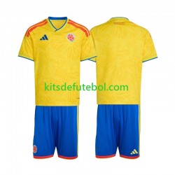 Camisola Seleção da Colombiana Criança Equipamento principal Mundial 2026 Mangas Curtas