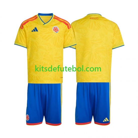 Camisola Seleção da Colombiana Criança Equipamento principal Mundial 2026 Mangas Curtas