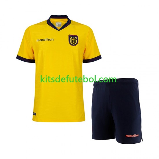 Camisola Seleção da Equatoriana Criança Equipamento principal Mundial 2026 Mangas Curtas
