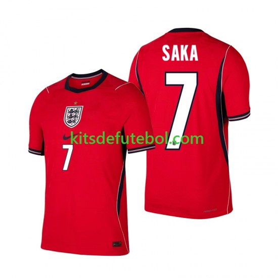 Camisola Seleção da Inglesa Bukayo Saka 7 Homem Equipamento alternativo Mundial 2026 Mangas Curtas