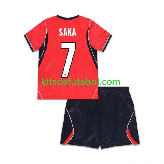 Camisola Seleção da Inglesa Bukayo Saka 7 Criança Equipamento alternativo Mundial 2026 Mangas Curtas