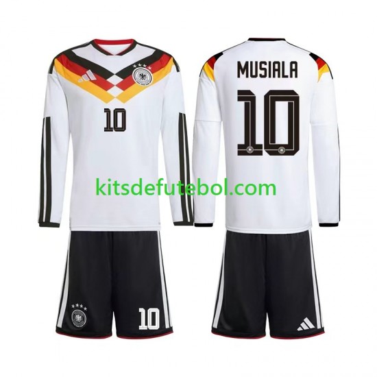 Camisola Seleção da Alemã Jamal Musiala 10 Criança Equipamento principal Mundial 2026 Mangas Compridas