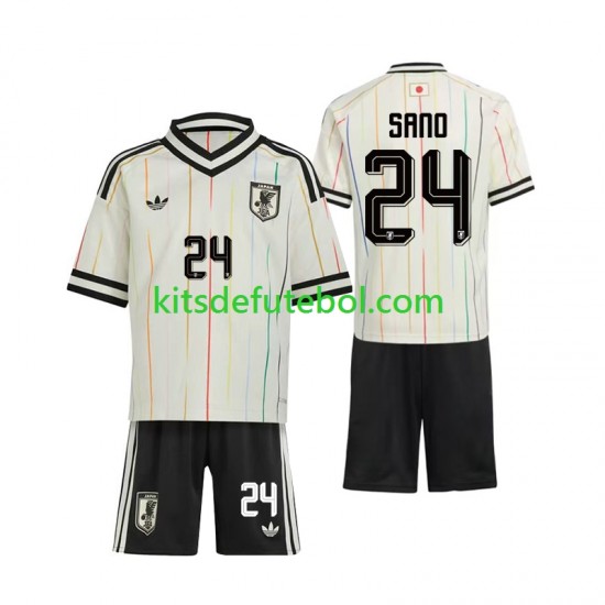 Camisola Seleção da Japonesa Kaishu Sano 24 Criança Equipamento alternativo Mundial 2026 Mangas Curtas