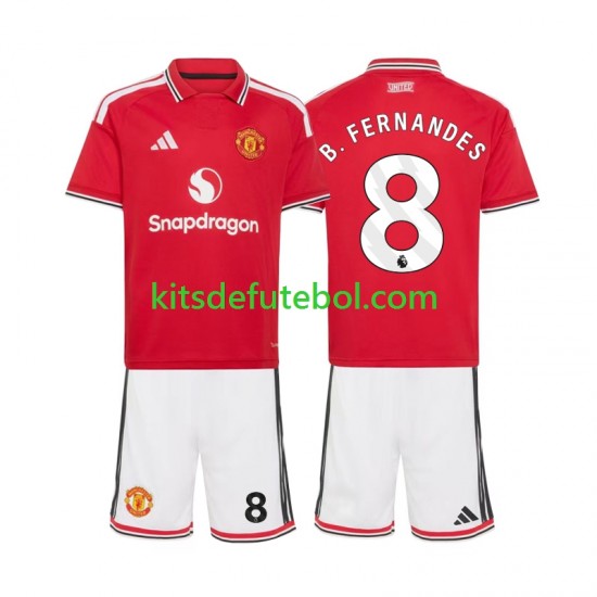 Camisola Manchester United Bruno Fernandes 8 Criança Equipamento principal 2026-2027 Mangas Curtas