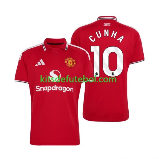 Camisola Manchester United Matheus Cunha 10 Homem Equipamento principal 2026-2027 Mangas Curtas