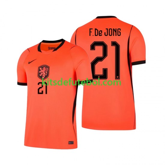 Camisola Seleção da Neerlandesa Frenkie de Jong 21 Homem Equipamento principal Mundial 2026 Mangas Curtas