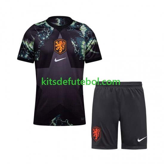 Camisola de Guarda-redes Seleção da Neerlandesa Criança Equipamento alternativo Mundial 2026 Mangas Curtas