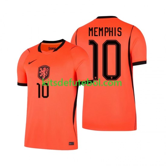 Camisola Seleção da Neerlandesa Memphis Depay 10 Homem Equipamento principal Mundial 2026 Mangas Curtas