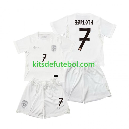 Camisola Seleção da Norueguesa Alexander Sorloth 7 Criança Terceiro equipamento Mundial 2026 Mangas Curtas