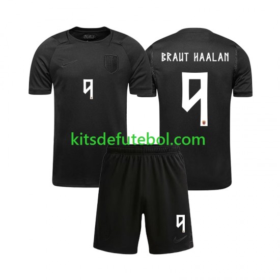 Camisola Seleção da Norueguesa Braut Haaland 9 Criança Equipamento alternativo Mundial 2026 Mangas Curtas