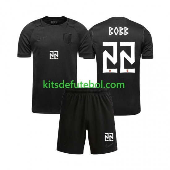 Camisola Seleção da Norueguesa Oscar Bobb 22 Criança Equipamento alternativo Mundial 2026 Mangas Curtas
