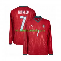 Camisola Seleção da Portuguesa Cristiano Ronaldo 7 Homem Equipamento principal Mundial 2026 Mangas Compridas