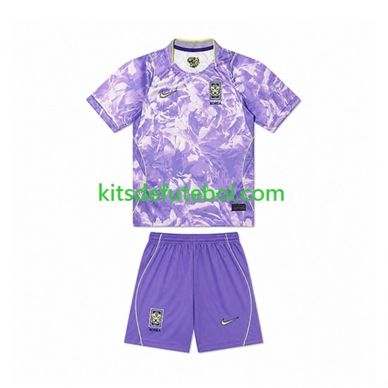 Camisola Seleção da Sul-Coreana Criança Equipamento alternativo Mundial 2026 Mangas Curtas