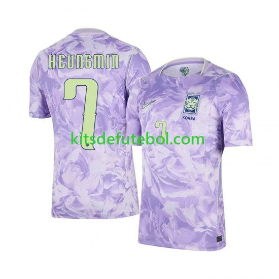 Camisola Seleção da Sul-Coreana Son Heung-min 7 Homem Equipamento alternativo Mundial 2026 Mangas Curtas