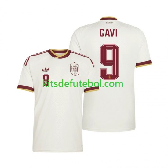 Camisola Seleção da Espanhola Gavi 9 Homem Equipamento alternativo Mundial 2026 Mangas Curtas