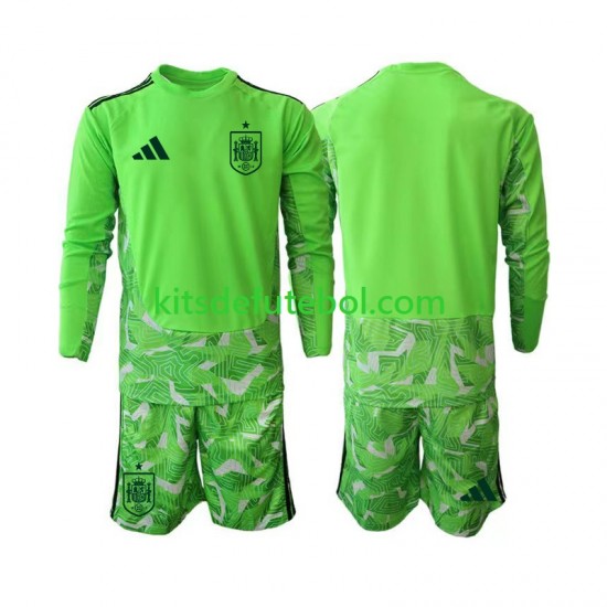 Camisola de Guarda-redes Seleção da Espanhola 6th Green color Criança Mundial 2026 Mangas Compridas