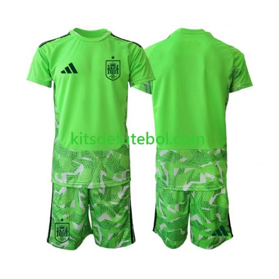 Camisola de Guarda-redes Seleção da Espanhola 6th Green color Criança Mundial 2026 Mangas Curtas