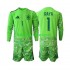 Camisola de Guarda-redes Seleção da Espanhola David Raya 1 6th Green color Criança Mundial 2026 Mangas Compridas