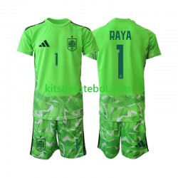 Camisola de Guarda-redes Seleção da Espanhola David Raya 1 6th Green color Criança Mundial 2026 Mangas Curtas