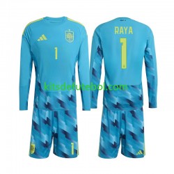 Camisola de Guarda-redes Seleção da Espanhola David Raya 1 Criança Equipamento principal Mundial 2026 Mangas Compridas