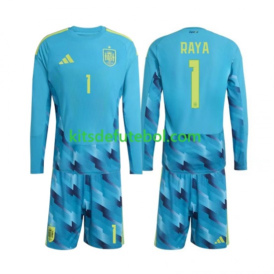 Camisola de Guarda-redes Seleção da Espanhola David Raya 1 Criança Equipamento principal Mundial 2026 Mangas Compridas