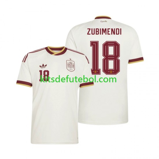 Camisola Seleção da Espanhola Martin Zubimendi 18 Homem Equipamento alternativo Mundial 2026 Mangas Curtas