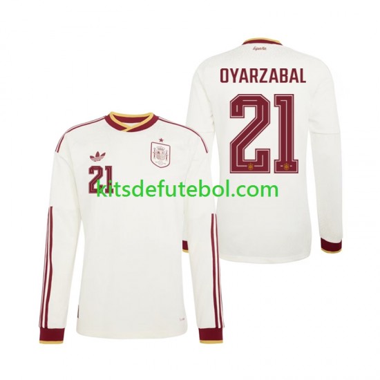 Camisola Seleção da Espanhola Mikel Oyarzabal 21 Homem Equipamento alternativo Mundial 2026 Mangas Compridas