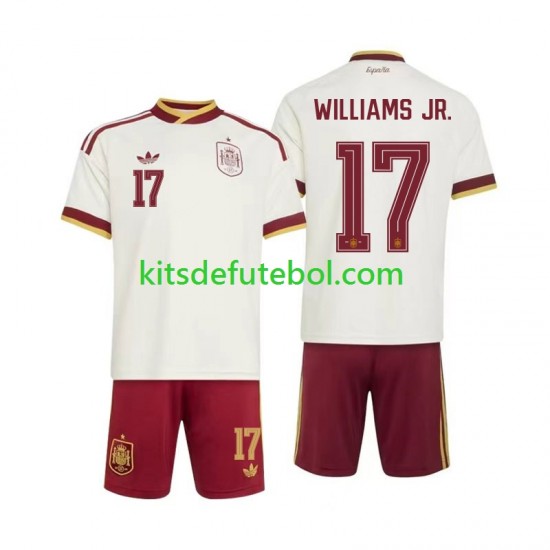 Camisola Seleção da Espanhola Nico Williams 17 Criança Equipamento alternativo Mundial 2026 Mangas Curtas