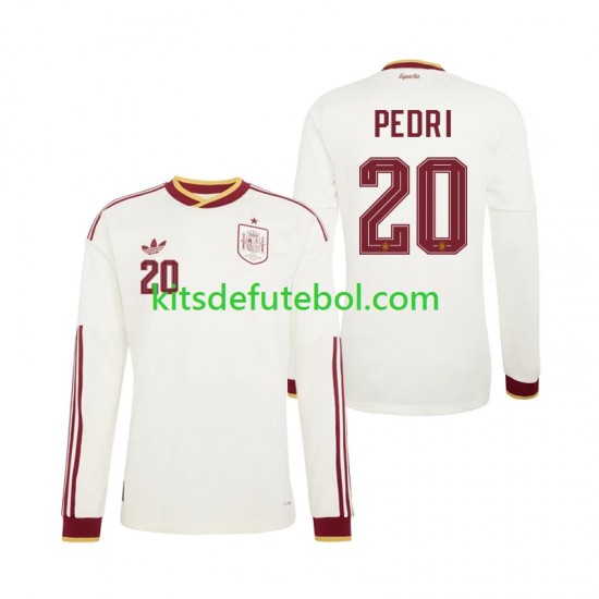 Camisola Seleção da Espanhola Pedri 20 Homem Equipamento alternativo Mundial 2026 Mangas Compridas