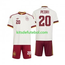 Camisola Seleção da Espanhola Pedri 20 Criança Equipamento alternativo Mundial 2026 Mangas Curtas