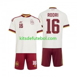 Camisola Seleção da Espanhola Rodri 16 Criança Equipamento alternativo Mundial 2026 Mangas Curtas
