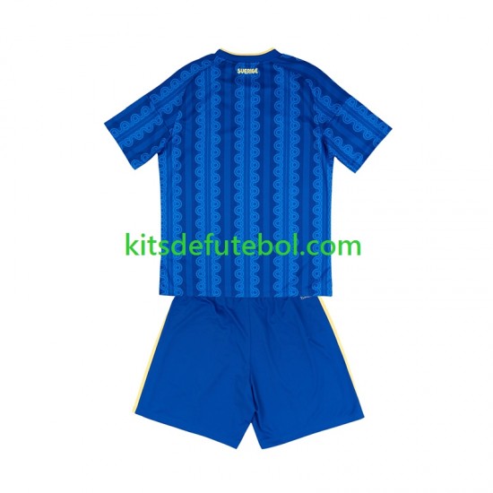 Camisola Seleção da Sueca Criança Equipamento alternativo Mundial 2026 Mangas Curtas