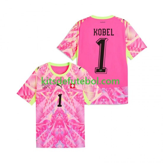 Camisola de Guarda-redes Seleção da Suíça Gregor Kobel 1 Homem Equipamento alternativo Mundial 2026 Mangas Curtas