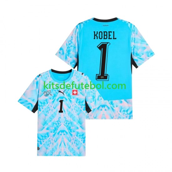Camisola de Guarda-redes Seleção da Suíça Gregor Kobel 1 Homem Equipamento principal Mundial 2026 Mangas Curtas